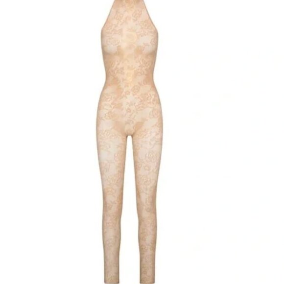 SKIMS Other - Skims Knit Lace Catsuit Ochre